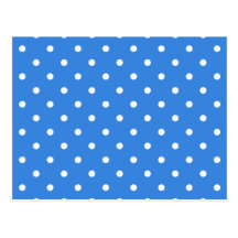 White and Blue Polka Dot Pattern. Post Cards