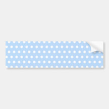 White and Blue Polka Dot Pattern. Spotty. Bumper Stickers