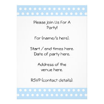 White and Blue Polka Dot Pattern. Spotty. Announcements
