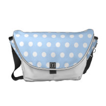 White and Blue Polka Dot Pattern. Spotty. Commuter Bag
