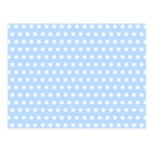 White and Blue Polka Dot Pattern. Spotty. Post Card