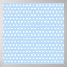 White and Blue Polka Dot Pattern. Spotty. Poster