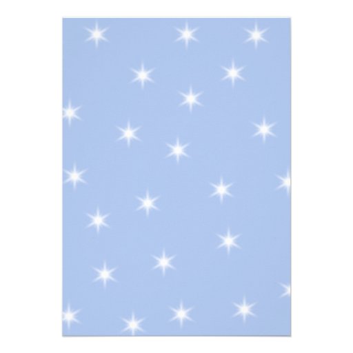 White and Blue Stars Design. Custom Invitation
