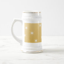 White and Gold Colour Star Pattern Coffee Mugs
