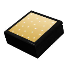 White and Gold Colour Star Pattern Trinket Boxes
