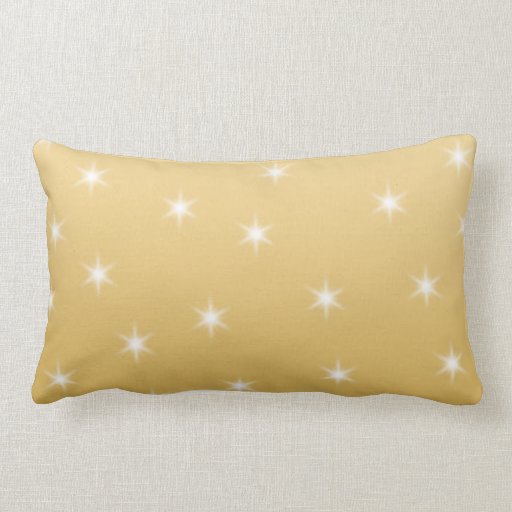 White and Gold Colour Star Pattern Pillow