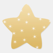 White and Gold Colour Star Pattern Stickers