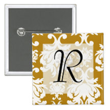 white and gold royale lovely damask button