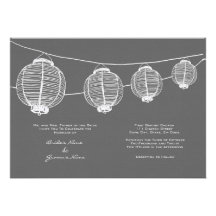 White and Grey Lanterns Wedding Invitation