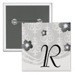 white and grey swirl elegance damask pattern pin