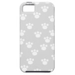 White and Light Grey Paw Print Pattern.