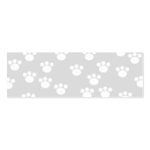 White and Light Grey Paw Print Pattern. Business Cards
