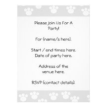 White and Light Grey Paw Print Pattern. Announcement