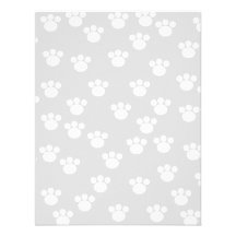 White and Light Grey Paw Print Pattern. Custom Invites
