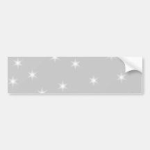 White and Light Grey Star Pattern. Bumper Stickers