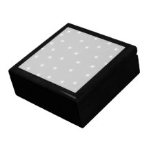 White and Light Grey Star Pattern. Jewelry Boxes