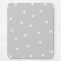 White and Light Grey Star Pattern. Mousepad