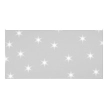 White and Light Grey Star Pattern. Photo Greeting Card