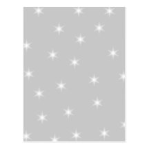 White and Light Grey Star Pattern. Post Cards