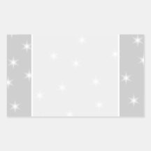 White and Light Grey Star Pattern. Rectangular Sticker