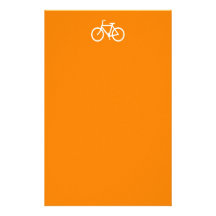 White and Orange Bike Stationery Design