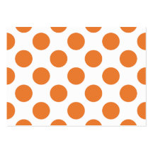 White and Orange Polka Dots Business Card