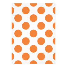 White and Orange Polka Dots Personalized Invitation