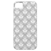 White and Pale Grey Damask Pattern.