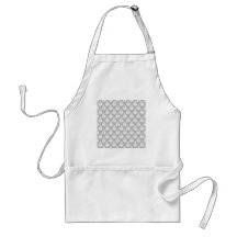 White and Pale Grey Damask Pattern. Apron