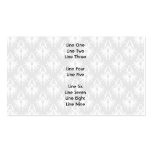 White and Pale Grey Damask Pattern. Business Card