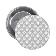 White and Pale Grey Damask Pattern. Buttons