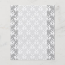 White and Pale Grey Damask Pattern. Custom Flyer