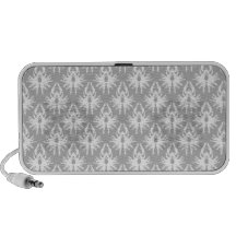 White and Pale Grey Damask Pattern. PC Speakers
