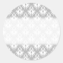 White and Pale Grey Damask Pattern. Stickers
