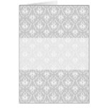 White and Pastel Grey Damask Design. Greeting Cards