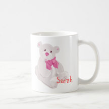 White and Pink Bear Mug