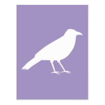 White and Purple Crow Design. Post Card