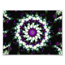White and Purple Kaleidoscope Mandala Photo
