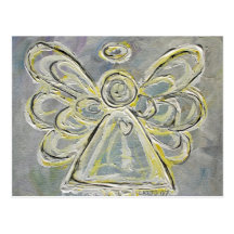 White and Silver Guardian Light Angel Postcard