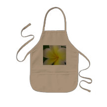 White And Yellow Frangipani Flower Aprons