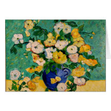 White and Yellow Roses Card