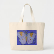 White Angled Sulphur Butterfly Canvas Bag