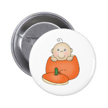 White Baby in Pumpkin Buttons