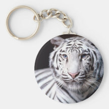 White Bengal Tiger Keychain