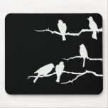 White Bird Silhouette Mousepad