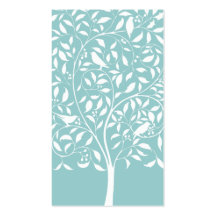 White birds in Tree Business Card Templates