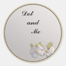 White Blossom Round Sticker