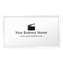 White Border Clapperboard Director Business Card