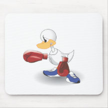 White Boxing Duck Mousepads