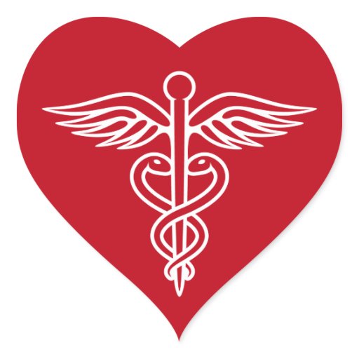White caduceus logo on red doctor nurse sticker | Zazzle
 Red Nursing Caduceus